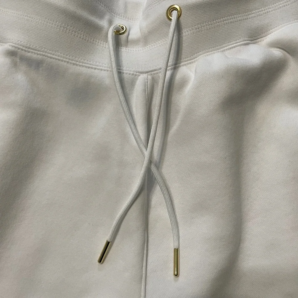 Nike Joggers Womens L White Gold‎ Metallic Sportswear Fleece Sweatpants Logo